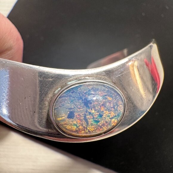 OPAL STERLING SILVER CUFF BRACELET - Picture 3 of 5
